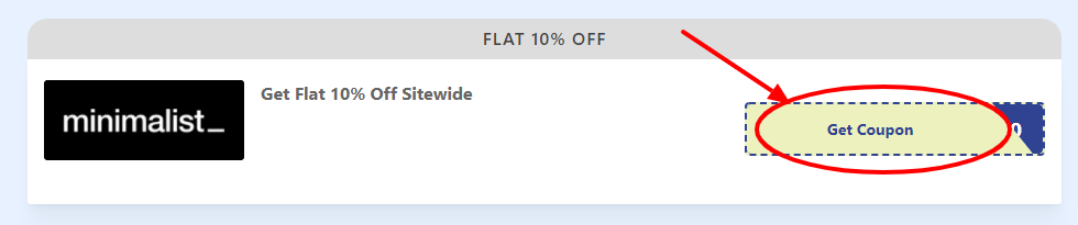 Step 1 of How to use Be Minimalist Coupons