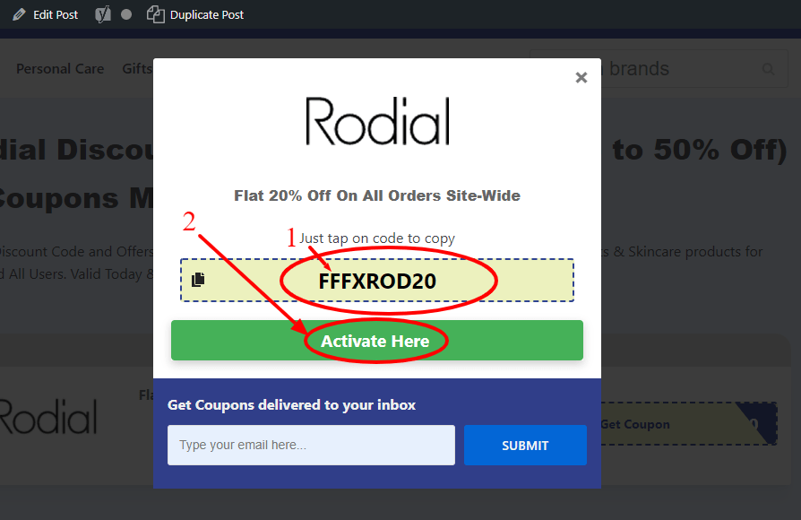Step 2 of How to use Rodial Discount Code