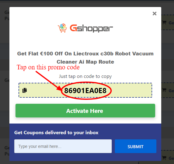 Step 3 of How to use Gshopper coupons