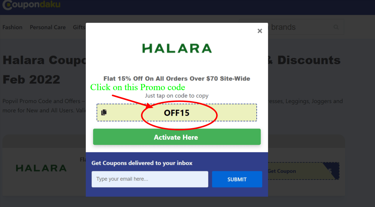 Step 3 of How to use Halara Coupons