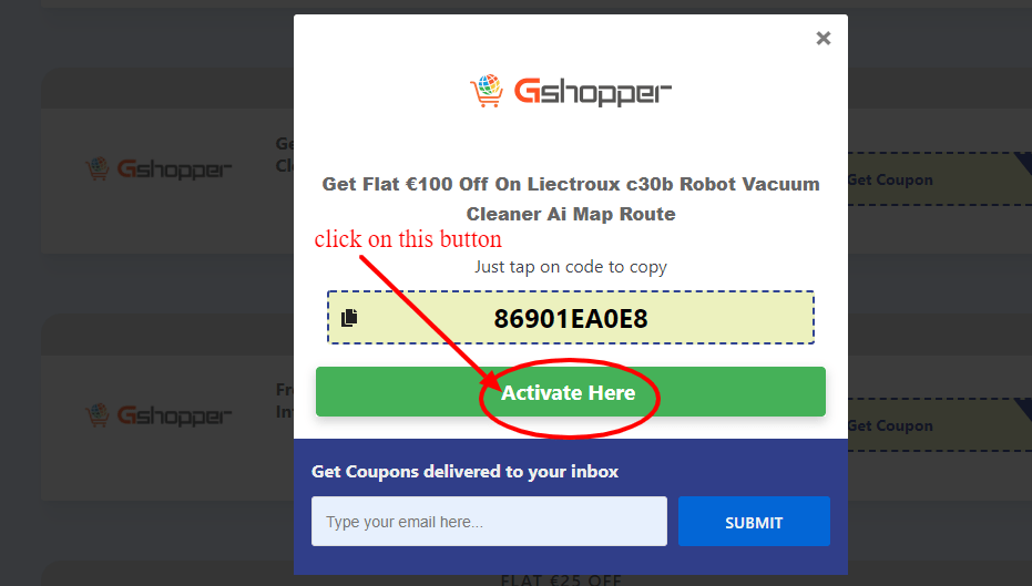 Step 4 of How to use Gshopper coupons