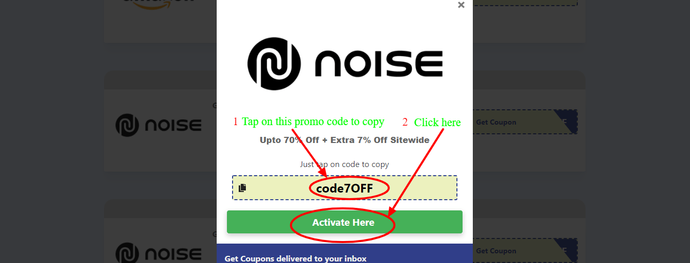 Step 2 of How to use Noise Coupon Code