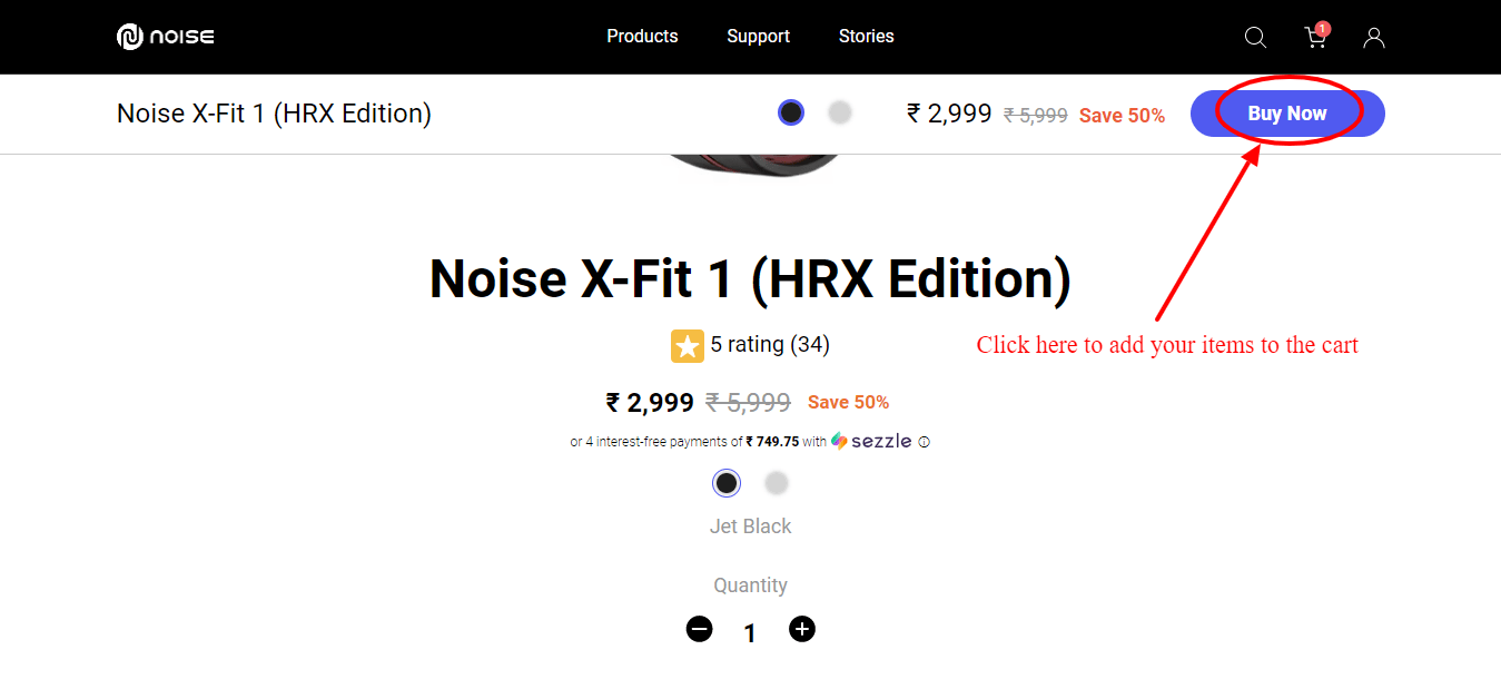 Step 3 of How to use Noise Coupon Code