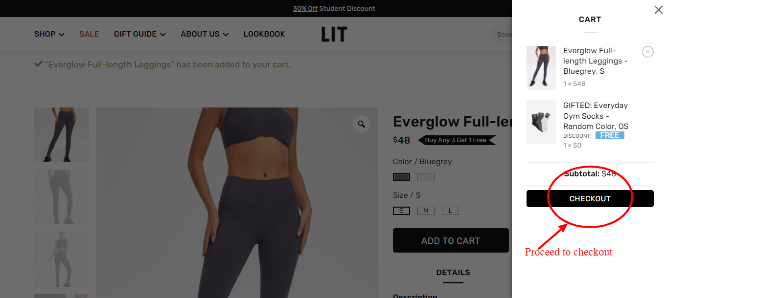 Step 4 of How to use LIT Activewear Coupons