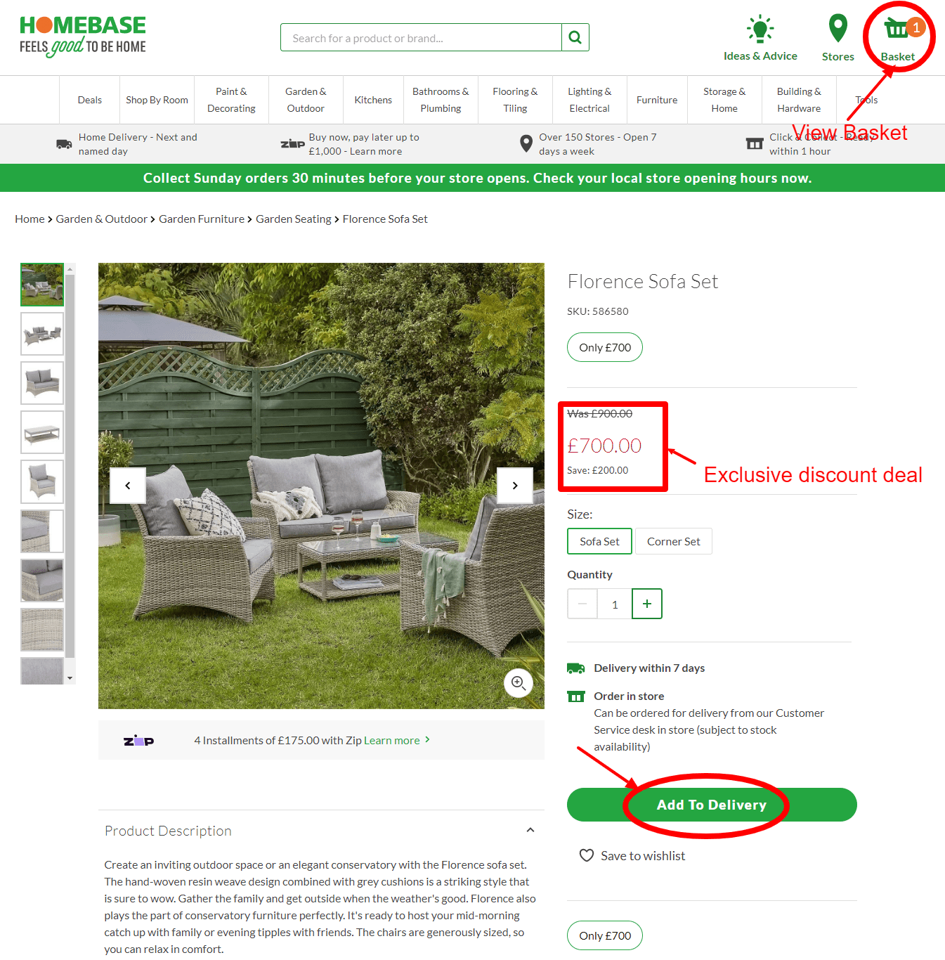 Step 2 of How to use Homebase UK Discount Code