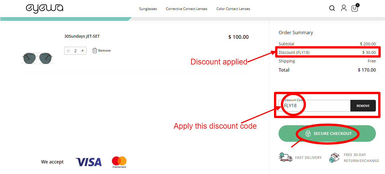 Step 4 of How to use Eyewa Coupons